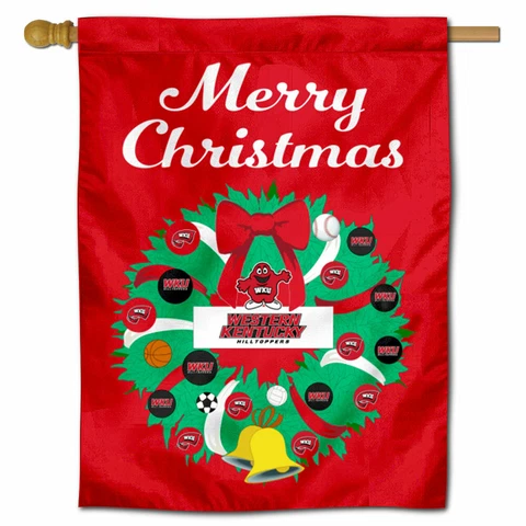 Western Kentucky University Happy Holidays Christmas Decorative House Flag Cover