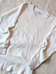T-shirt Hanes vintage anni 70 bianca waffle maglia misto cotone termico strato base XLarge - Foto 1 di 9
