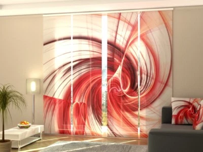 Foto-Schiebegardine rote Abstraktion, Flächenvorhang mit Motiv, Gardine auf Maß - Bild 1 von 4