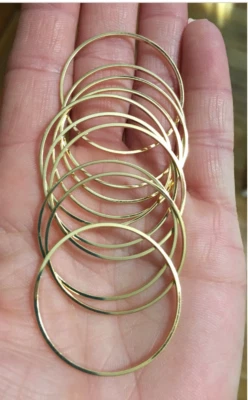 Jewelry Making Findings-Connectors 35mm Circle Gold 10pcs - Image 1 of 3