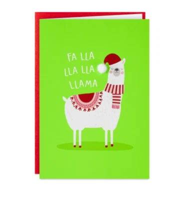  Christmas Holiday Greeting Cards Llama's General Pom-Pom 12 Count Hallmark  - Image 1 of 4