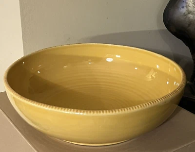 NUEVO 12" Pottery Barn Gabriella Tazón Bajo para Servir | NUEVO SIN ETIQUETAS DORADO Tazón Redondo de Gres Foto 1 de 4