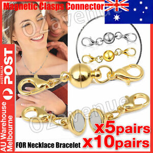 5/ 10 pairs Strong Magnetic Clasp Necklace Converter Extender lobster claws