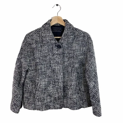 Peruvian Connection Size 6 Alpaca Wool Blend Tweed Swing Jacket Coat - Image 1 of 4