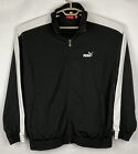 Puma Mens Full Zip Fleece Track Jacket Medium M Black Long Sleeve Polyester EUC