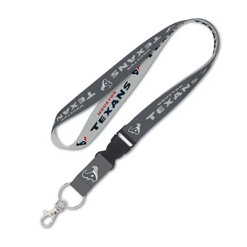 HOUSTON TEXANS LANYARD KEY CHAIN W/ DETACHABLE BUCKLE 1" WIDTH 22" LONG - Image 1 of 1
