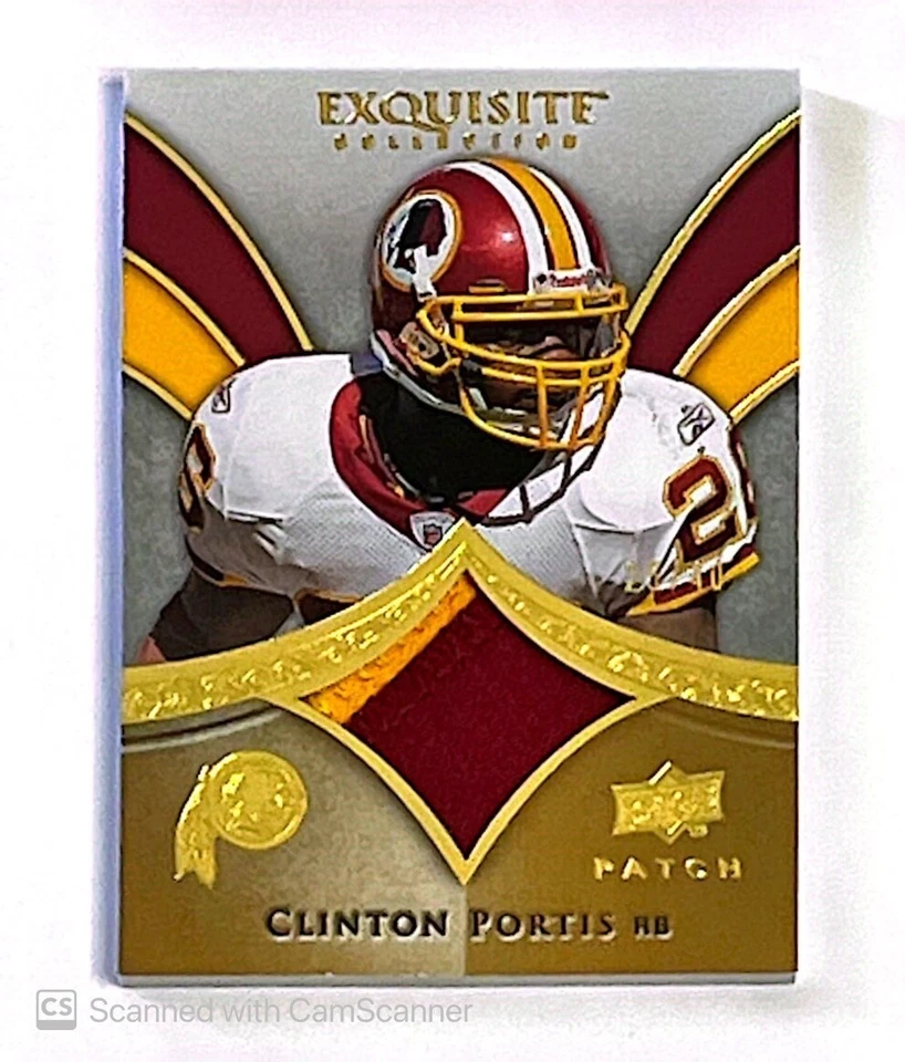 2009 UD Exquisite Collection Clinton Portis 2 Color Jersey Patch /40 Redskins - Image 1 of 2