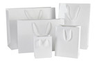 White Paper Gift Bags with Rope Handles – Luxury Gloss Boutique Carrier Bags