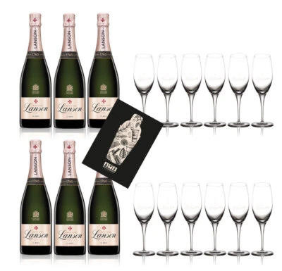 Lanson Rose Champagner Aktion - 6x Lanson champagne Le Rose 0,75L (12,5% Vol) k - Bild 1 von 4