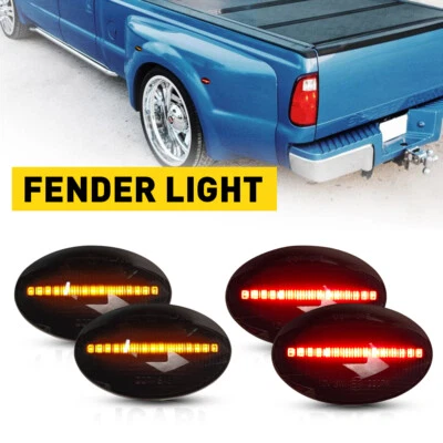For F350 Duty F450 Ford Super Dually Bed LED Fender Side Light Marker Lamp Smoke - Image 1 of 4