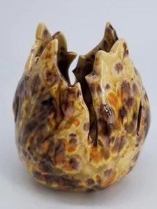 POTTERY ART. VINTAGE.HANDMADE.EARTH TONES.3"×3"INDEPENDENT.ORIGINAL. - Picture 1 of 7