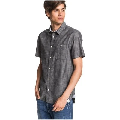 Camisa Quiksilver Heritage SS Gris Usada 2020 Manga Corta Surf Skate Foto 1 de 2