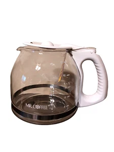 New Mr. Coffee 12 Cup Coffee Pot Replacement White Lid/Handle Clear Carafe - Picture 1 of 4