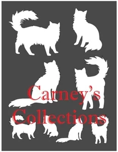 8.5"x11" Red/Clear Plastic Stencil - Fluffy Cat (MP20) - Picture 1 of 4