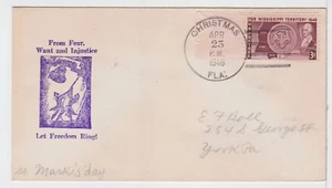 TurtlesTradingPost- Christmas, FL 1948 - St Mark's Day- Patriotic Cachet - Picture 1 of 1