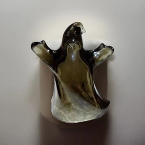 Fenton Glass Titanium Smoke Halloween Ghost Figurine Made by Mosser Glass in USA - Picture 1 of 3