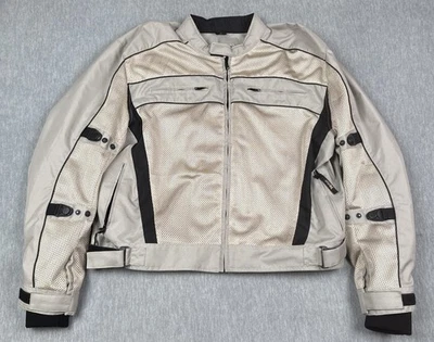 Xelement Motorcycle Jacket Men’s 4XL Gray Mesh Riding Full Zip Vented Pockets - Image 1 of 4