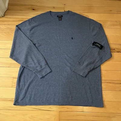 Polo Ralph Lauren Men's Waffle Long Sleeve Shirt Thermal Crew Light Blue Size 4X - Image 1 of 4