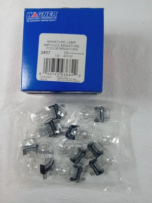 WAGNER 3457 MINIATURE AUTOMOTIVE CLEAR LAMP BULBS LOT OF 10 SEALED 12V - Image 1 of 4