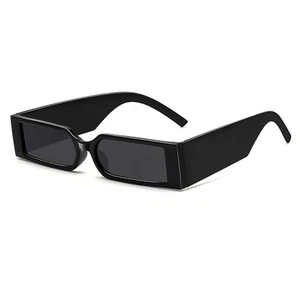Mens Women's 90’s OG Trendy Rectangle Small Thin Narrow Flat Top Sun Glasses ... - Picture 1 of 9