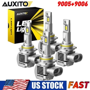 AUXITO 9005 9006 LED Headlight Bulbs Combo Hi/Lo Beam 600% Brighter 6000K White - Picture 1 of 12