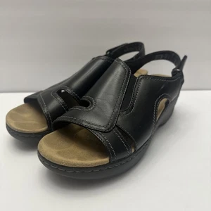 Clarks Collection Merliah-Stil Keilabsatz-Sandalen schwarz Leder, Größe 8 - Bild 1 von 9