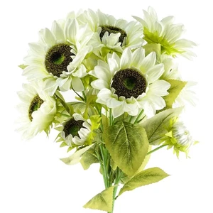 Artificial Flowers White Sunflower - 3 heads 88cm Pack of 6 - Picture 1 of 6