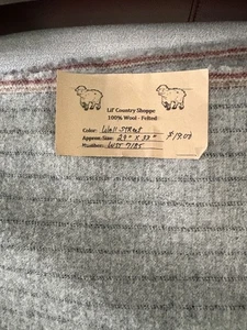 Grey w/Black Stripes, Felted wool 29"X33"for Crafting, New - Picture 1 of 3