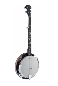 STAGG 5-STRING RESONATOR WESTERN BANJO DELUXE w/ WHITE REMO HEAD - BJW24 - Picture 1 of 1