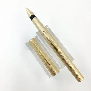 Parker 105 gold plated bark pattern fountain pen 14k gold nib, Nr mint - Picture 1 of 11