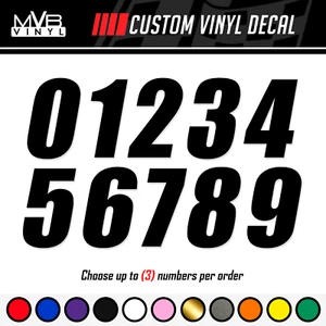 Racing Numbers Vinyl Decal Sticker | Dirt Bike Plate Number BMX Competition 498 - Picture 1 of 5