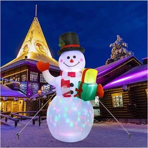 5FT Christmas Inflatable Snowman LED Rotating Light Outdoor Home Yard Xmas Decor - Picture 1 of 16