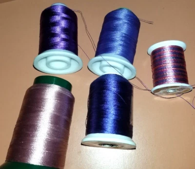 Lot of  5  PURPLE Rayon or Poly Machine Embroidery Thread 5 Shades of Purple - Image 1 of 4