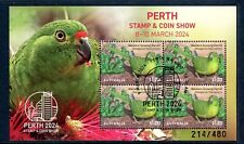 2024 Perth Stamp & Coin Show (Ground Parrots) Mini Sheet - Day Two 10am 214/480