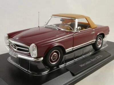 Norev Mercedes Benz 230 SL dark red 1963 1/18 183766 - Immagine 1 di 3