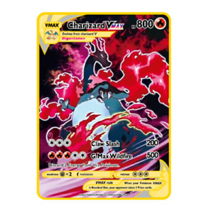 NEW Pokemon Cards Lucario VMAX 460 Gold Metal shiny Pokémon Card Tcg Kids  Gift