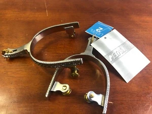 NWT Metalab Partrade ~ 2 Tone Ornate 3" Wide Stainless Steel Spurs Level 2 C126 - Picture 1 of 9