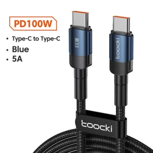 Toocki 100W USB-A to Type-C Fast Charging Cable 6A Braided Cord Multiple Colors - Picture 1 of 23