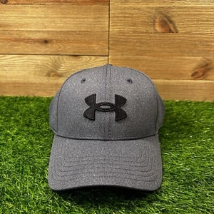 Under Armour Golf Blitz Hat Cap Men Medium Large Blue Black Stretch Athletic NEW - Picture 1 of 11