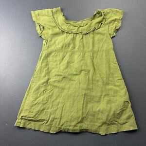 Tea Collection Dress Girls 3T, Green Ruffle Organic Cotton Lined Boho