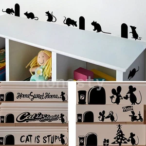2X Calcomanías de vinilo de pared para puerta de cueva de ratón ratones decoración de sala de estar dormitorio - Imagen 1 de 11