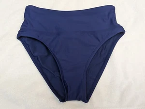 Next sz XS Solid Blue High Waist Bikini Bottom 3262 - Picture 1 of 3