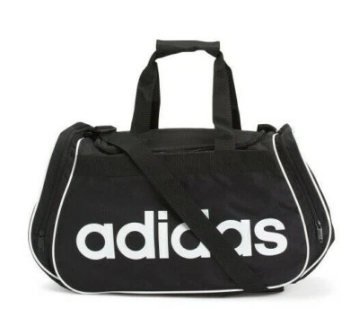 Adidas Diablo MEDIUM Duffel CORE TRAVEL Bag BLACK WHITE 2 EXTERIOR POCKETS NEW - Image 1 of 3