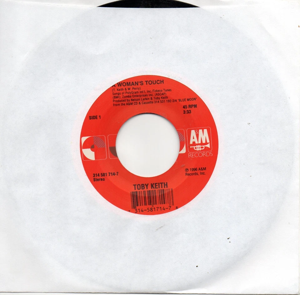 TOBY KEITH - A WOMAN'S TOUCH / SHE'S PERFECT - Image 1 of 1