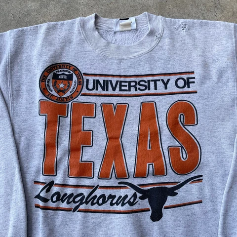 Vtg 90s University Of Texas Longhorns Sweatshirt Crewneck Usa Made Lee MD Cover