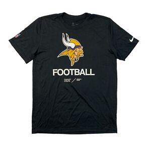 Nike Shirt Mens M Medium Black Minnesota Vikings NFL Football OnField Dri Fit
