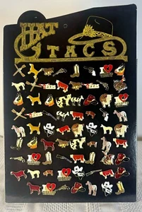 Nuevo tablero de exhibición de stock antiguo de 71 alfileres/tacs/sombrero de caballo occidental/texas/ganado - Imagen 1 de 4