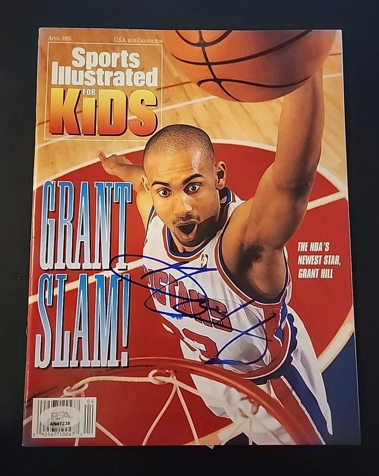 Grant Hill Firmado Detroit Pistons Sports Illustrated Para Niños SIN ETIQUETA PSA Foto 1 de 1