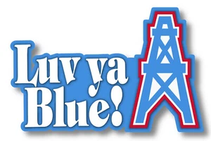 Houston Oilers "Luv Ya Blue" Vinyl Sticker Decal Car Truck Windows - Picture 1 of 2
