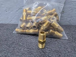 Lot of 50 - New Parker Hex Nipple Fitting Brass 1/4" NPT - P/N 216P-4 - Picture 1 of 5